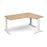 TR10 deluxe right hand ergonomic corner desk Desking Dams Oak White 1600mm x 1200mm