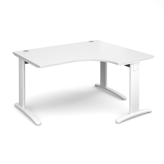 TR10 deluxe right hand ergonomic corner desk Desking Dams White White 1400mm x 1200mm