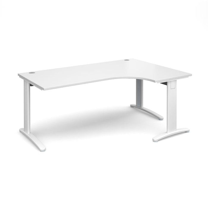 TR10 deluxe right hand ergonomic corner desk Desking Dams White White 1800mm x 1200mm