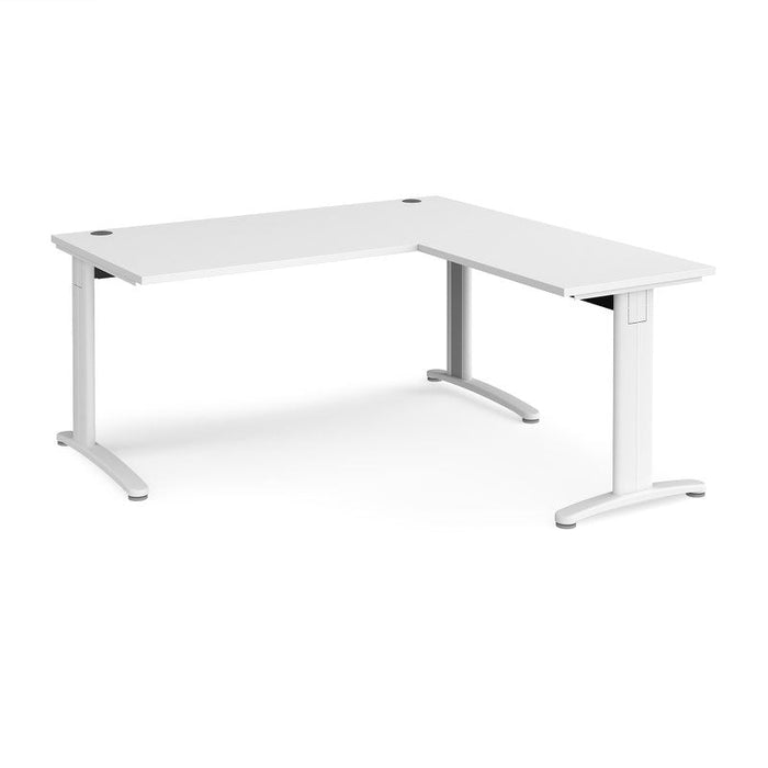 TR10 rectangular office desk with 800mm return desk Desking Dams White White 1600mm x 1600mm