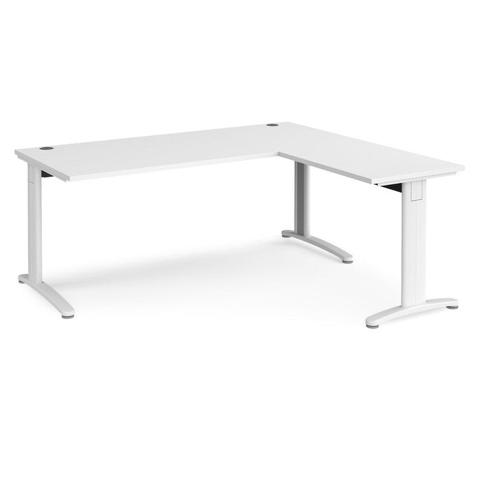 TR10 rectangular office desk with 800mm return desk Desking Dams White White 1800mm x 1600mm