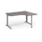 TR10 right hand ergonomic corner desk Desking Dams Grey Oak Silver 1400mm x 1200mm