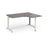TR10 right hand ergonomic corner desk Desking Dams Grey Oak White 1400mm x 1200mm