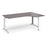TR10 right hand ergonomic corner desk Desking Dams Grey Oak White 1800mm x 1200mm