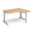 TR10 right hand ergonomic corner desk Desking Dams Oak Silver 1400mm x 1200mm