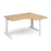 TR10 right hand ergonomic corner desk Desking Dams Oak White 1400mm x 1200mm