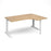 TR10 right hand ergonomic corner desk Desking Dams Oak White 1600mm x 1200mm