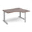 TR10 right hand ergonomic corner desk Desking Dams Walnut Silver 1400mm x 1200mm