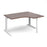 TR10 right hand ergonomic corner desk Desking Dams Walnut White 1400mm x 1200mm