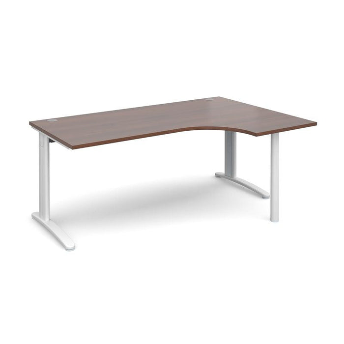 TR10 right hand ergonomic corner desk Desking Dams Walnut White 1800mm x 1200mm