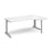 TR10 right hand ergonomic corner desk Desking Dams White Silver 1800mm x 1200mm