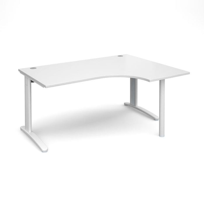 TR10 right hand ergonomic corner desk Desking Dams White White 1600mm x 1200mm
