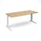 TR10 straight office desk Desking Dams Oak White 1800mm x 800mm