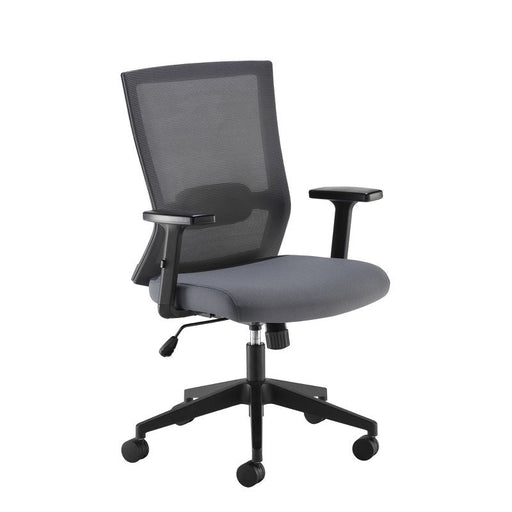 Travis grey mesh back operator chair with grey fabric seat and black base Seating Dams 