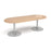 Trumpet base radial end boardroom table 2400mm x 1000mm Tables Dams Beech Silver 