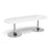Trumpet base radial end boardroom table 2400mm x 1000mm Tables Dams White Chrome 