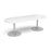 Trumpet base radial end boardroom table 2400mm x 1000mm Tables Dams White Silver 