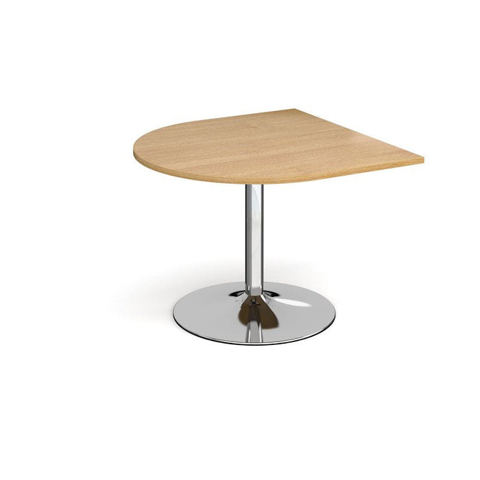 Trumpet base radial meeting table extension table 1000mm x 1000mm Tables Dams Oak Chrome 