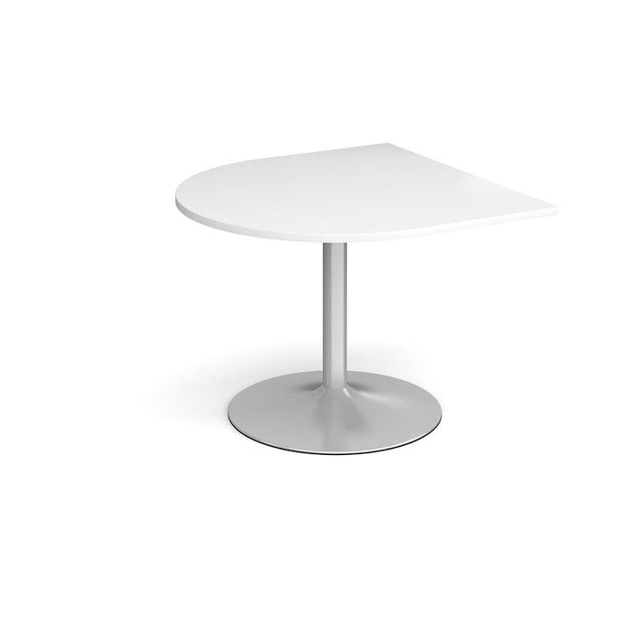 Trumpet base radial meeting table extension table 1000mm x 1000mm Tables Dams White Silver 