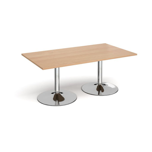 Trumpet base rectangular boardroom table Tables Dams Beech Chrome 1800mm x 1000mm