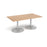 Trumpet base rectangular boardroom table Tables Dams Beech Silver 1800mm x 1000mm
