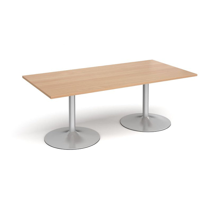 Trumpet base rectangular boardroom table Tables Dams Beech Silver 2000mm x 1000mm