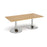 Trumpet base rectangular boardroom table Tables Dams Oak Chrome 2000mm x 1000mm