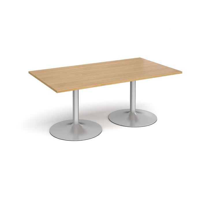 Trumpet base rectangular boardroom table Tables Dams Oak Silver 1800mm x 1000mm