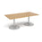 Trumpet base rectangular boardroom table Tables Dams Oak Silver 2000mm x 1000mm
