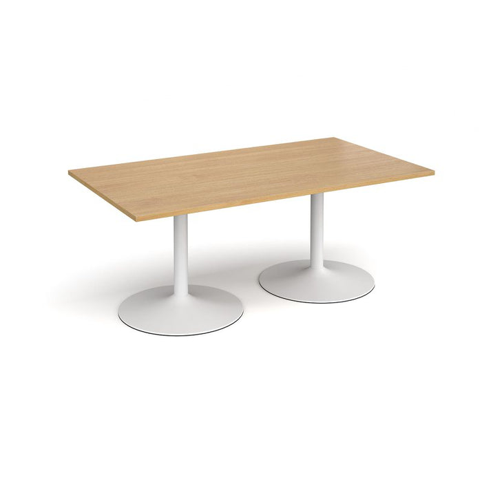 Trumpet base rectangular boardroom table Tables Dams Oak White 1800mm x 1000mm