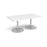 Trumpet base rectangular boardroom table Tables Dams White Silver 1800mm x 1000mm