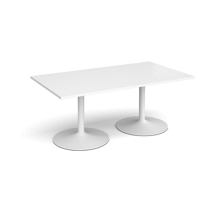 Trumpet base rectangular boardroom table Tables Dams White White 1800mm x 1000mm