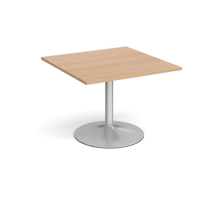 Trumpet base square meeting table extension table 1000mm x 1000mm Tables Dams Beech Silver 
