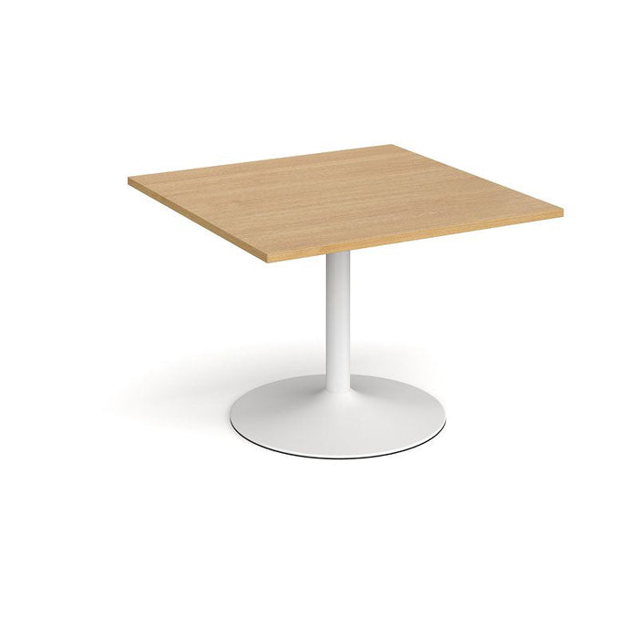 Trumpet base square meeting table extension table 1000mm x 1000mm Tables Dams Oak White 
