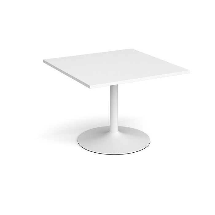 Trumpet base square meeting table extension table 1000mm x 1000mm Tables Dams White White 