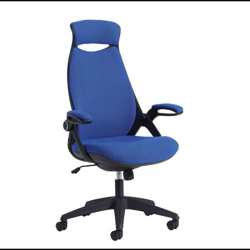 Tuscan high back fabric managers chair with head support Seating Dams Blue 