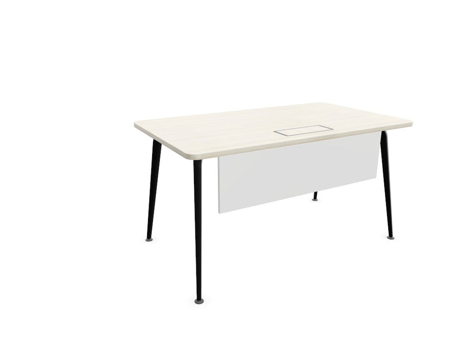 Twist Rectangular Office Desk - Black Frame WORKSTATION Actiu Acacia 1400mm x 800mm Modesty Panel + Cable Tray