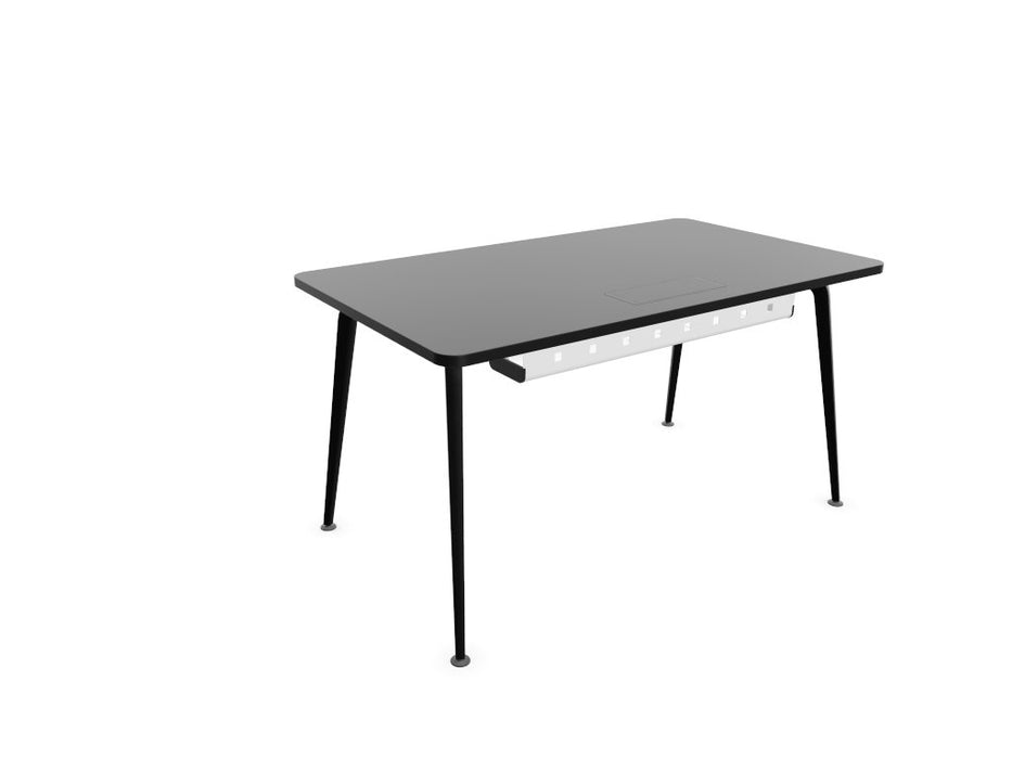 Twist Rectangular Office Desk - Black Frame WORKSTATION Actiu Black 1400mm x 800mm Cable Tray