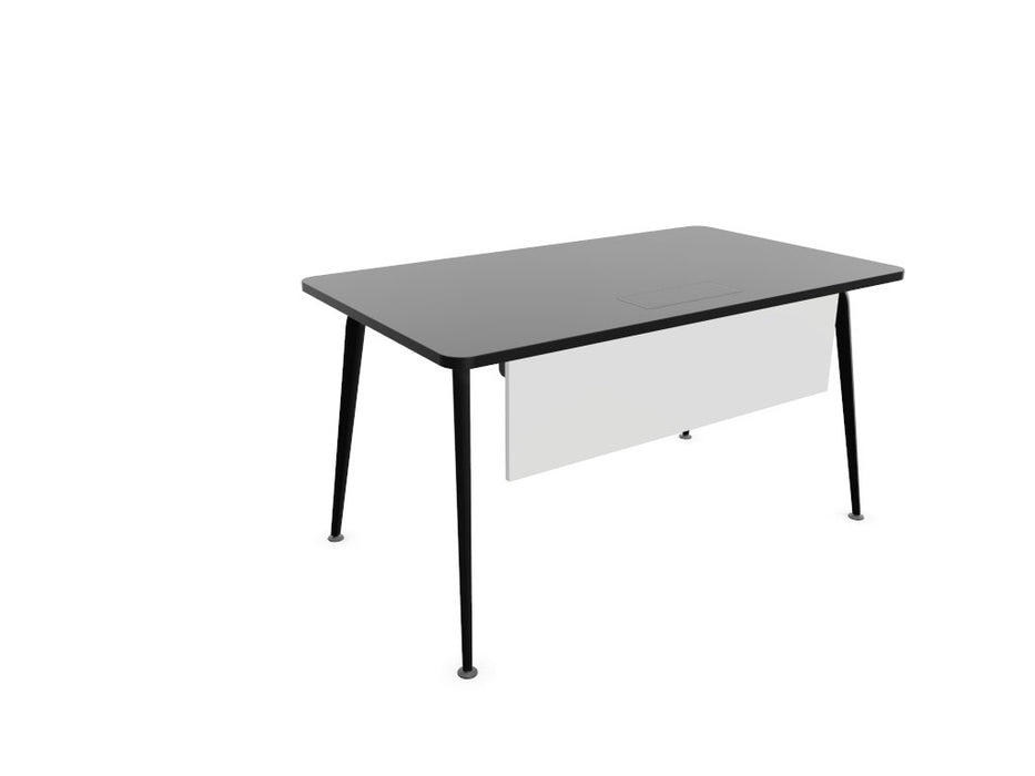 Twist Rectangular Office Desk - Black Frame WORKSTATION Actiu Black 1400mm x 800mm Modesty Panel + Cable Tray