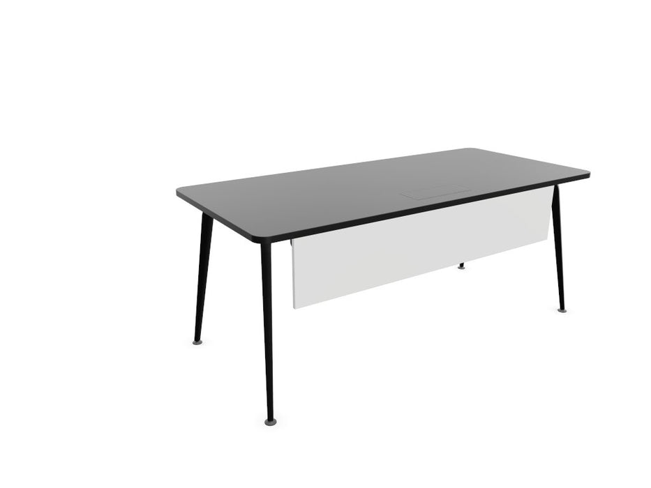 Twist Rectangular Office Desk - Black Frame WORKSTATION Actiu Black 1800mm x 800mm Modesty Panel + Cable Tray