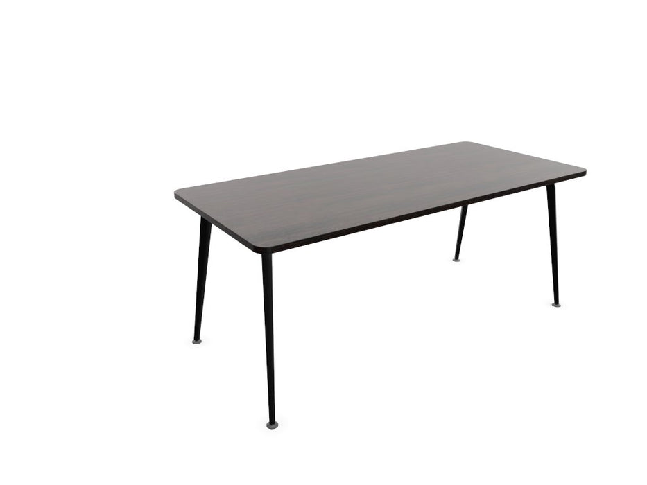 Twist Rectangular Office Desk - Black Frame WORKSTATION Actiu Dark Oak 1800mm x 800mm None