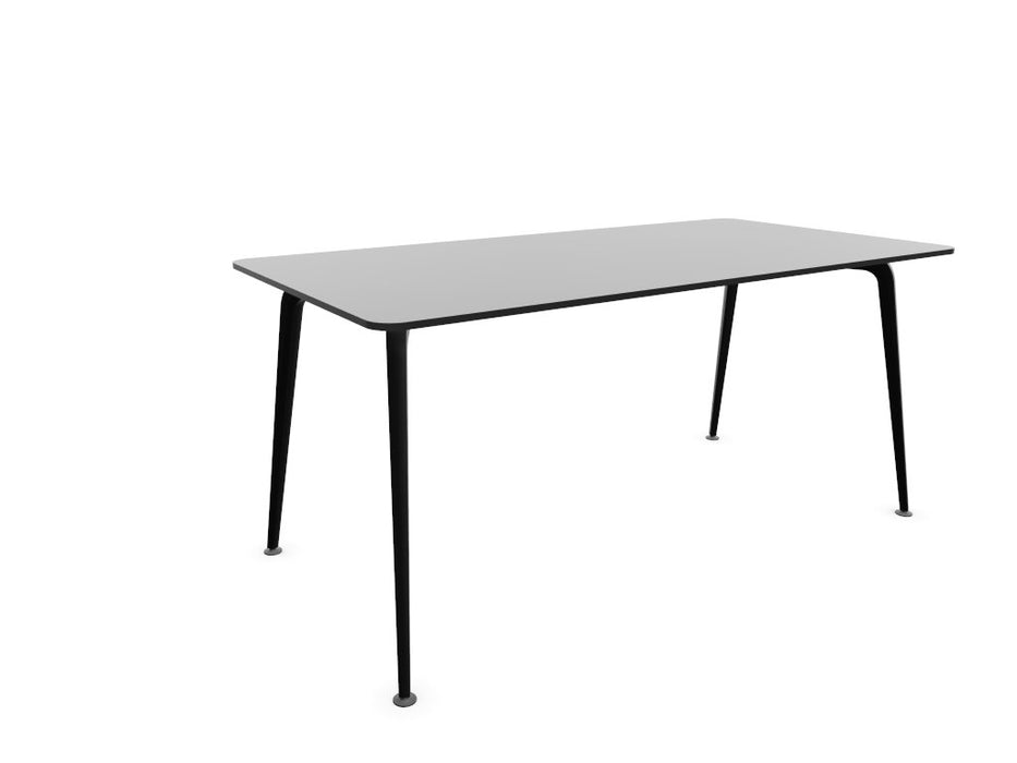 Twist Rectangular Office Desk - Black Frame WORKSTATION Actiu White Compact Laminate 1400mm x 800mm None