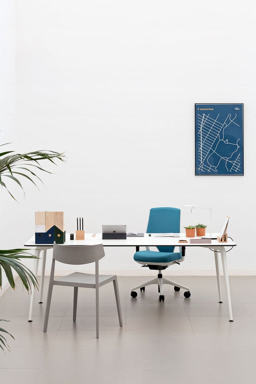Twist Rectangular Office Desk - White Frame WORKSTATION Actiu 