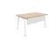 Twist Rectangular Office Desk - White Frame WORKSTATION Actiu Chestnut 1400mm x 800mm Modesty Panel + Cable Tray