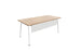 Twist Rectangular Office Desk - White Frame WORKSTATION Actiu Chestnut 2000mm x 1000mm Modesty Panel + Cable Tray