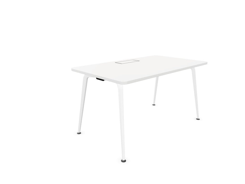 Twist Rectangular Office Desk - White Frame WORKSTATION Actiu White 1400mm x 800mm Cable Tray