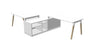 Two Dialogue Desks with Storage Desking Buronomic H720 D1800 L3200mm No Door White/White
