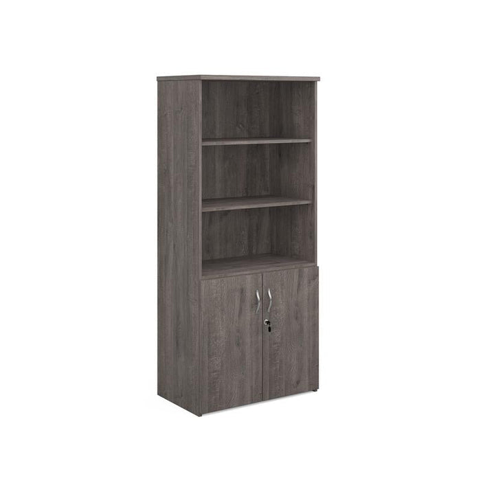 Universal combination unit with open top 1790mm high with 4 shelves Wooden Storage Dams Grey Oak 