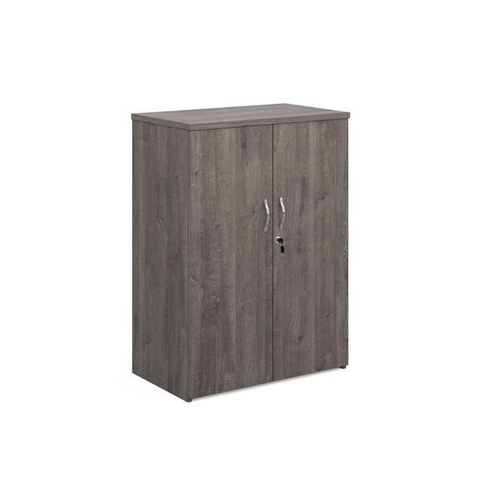 Universal double door cupboard 1090mm high with 2 shelves Wooden Storage Dams Grey Oak 