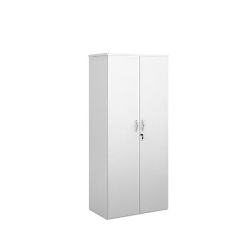 Universal double door cupboard 1790mm high with 4 shelves Wooden Storage Dams White 